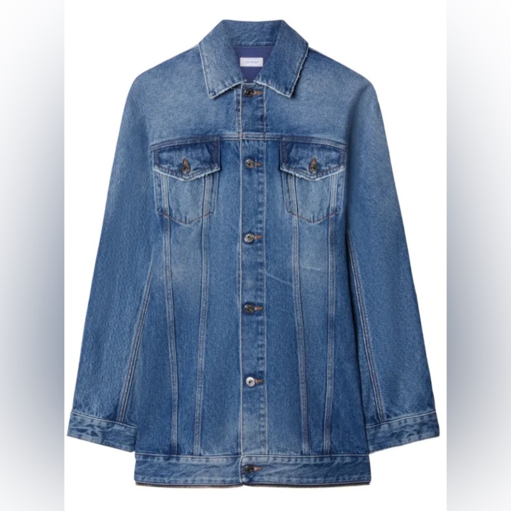 NWT- OFF-WHITE- Zip around denim minidress- Size 42 (US size 6)